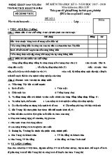 Đề kiểm tra học kỳ I môn Địa lý Lớp 9 - Đề số 1 - Năm học 2017-2018 - Trường THCS Đoàn Thị Điểm (Có đáp án)